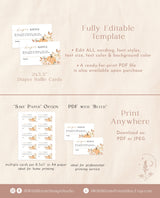 Fall Diaper Raffle Card Template | Diaper Raffle Ticket