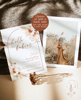 Pampas Grass Twins Baby Shower Invite | Boho Twin Baby Shower