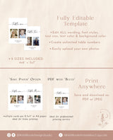 Photo Table Numbers | Modern Minimalist Wedding Table Numbers | Picture Table Numbers | Wedding Photo Table Numbers | Editable Template | M9