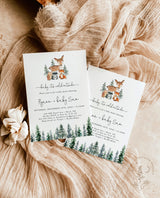 Woodland Winter Baby Shower Invitation Template | Baby It's Cold Outside
