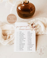 Candy Match Game | Pregnancy Candy Bar Game | Pampas Grass Baby Shower Game | Boho Baby Shower Game | Boho Baby Shower Editable Template A4
