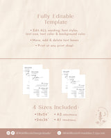 Minimalist Wedding Program Poster | Boho Wedding Program Sign | Modern Wedding Program Sign | Order of Service Poster | Editable Template M9