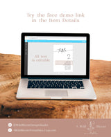 Minimalist Wedding Seating Cards | Wedding Seating Chart | Modern Wedding Seat Cards | Table Seating Chart Cards | Editable Template | M9