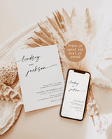 Modern Wedding Invitation Suite Template | Editable Minimalist Wedding Invite | Modern Wedding Invite | Boho Photo Wedding Invitation | M9