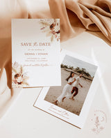 Pampas Grass Save the Date | Boho Save the Date | Boho Photo Save the Date | Bohemian Save the Date | Editable Template | A4