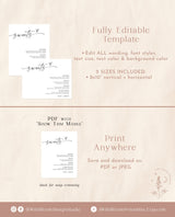 Minimalist Dessert Menu Sign | Sweets Menu | Modern Wedding Dessert Menu | Boho Dessert Station | Modern Minimalist Wedding Dessert Sign M9