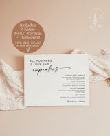 Cupcake Menu Sign | All You Need is Love & Cupcakes | Modern Cupcake Menu | Boho Cupcake Sign | Modern Minimalist Wedding Sign | M9