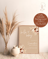 Boho Baby Shower Welcome Sign | Pampas Grass Baby Shower Welcome Poster | Terracotta Baby Shower Welcome Sign | Baby Shower | A4