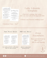 Minimalist Wedding Events Card | Modern Weekend Events | Wedding Itinerary Template | Welcome Bag | Editable Wedding Timeline Schedule | M9