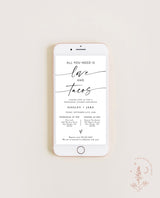 Minimalist Rehearsal Dinner Evite | Digital Rehearsal Text Invite | Mexican Rehearsal Dinner | All You Need is Love + Tacos | M9