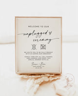Minimalist Unplugged Ceremony Wedding Sign | Modern Unplugged Ceremony Sign | Elegant Wedding Sign | Editable Template | M9