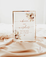 Boho Advice and Wishes Wedding Sign | Boho Wedding Sign | Advice and Wishes for New Mr and Mrs | Pampas Grass Wedding Sign | Boho Wedding A4