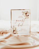 Please Sign Our Guestbook Sign | Modern Boho Wedding Guestbook | Sign Our Guest Book | Pampas Grass Wedding Signage | A4