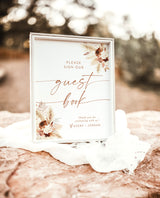 Please Sign Our Guestbook Sign | Modern Boho Wedding Guestbook | Sign Our Guest Book | Pampas Grass Wedding Signage | A4