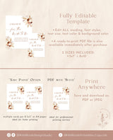 Boho Recipe Request Sign | Fall Bridal Shower Recipe Card Sign | Pampas Grass Bridal Shower | Boho Bridal Shower | Terracotta Shower A4