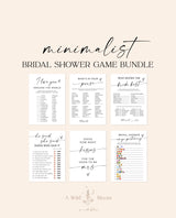 Minimalist Bridal Shower Games Bundle | Bridal Shower Games | Boho Bridal Shower Games | Bridal Brunch Games | Modern Bridal Shower Games M9