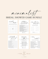 Minimalist Bridal Shower Games Bundle | Bridal Shower Games | Boho Bridal Shower Games | Bridal Brunch Games | Modern Bridal Shower Games M9