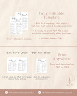 Baby Trivia Shower Game | Modern Baby Shower Trivia Game | Minimalist Baby Shower Game | Gender Neutral | Editable Game Template | M9