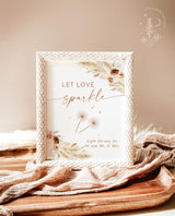 Boho Sparkler Send Off Sign | Let Love Sparkle Sign | Pampas Grass Wedding Send Off Sign | Newlywed Send Off Sign | Boho Wedding Sign | A4