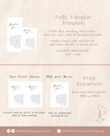 Modern Thank You Letter | Wedding Napkin Note | Wedding Menu Thank You | Editable Template | Minimalist Place Setting Thank You | M9