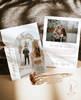 Happy Holidays Card Template | Boho Newlywed Christmas Card | Minimalist Christmas Card | Wedding Thank You Card | Editable Template M9