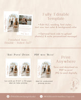 Happy Holidays Card Template | Boho Newlywed Christmas Card | Minimalist Christmas Card | Wedding Thank You Card | Editable Template M9