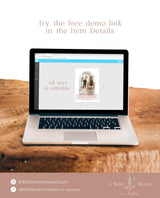 Merry and Married Christmas Card | Minimalist Christmas Photo Card | Newlywed Christmas Card | Wedding Thank You Card | Editable Template