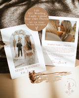 Merry and Married Christmas Card | Minimalist Christmas Photo Card | Newlywed Christmas Card | Wedding Thank You Card | Editable Template