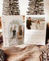 Merry and Married Christmas Card | Minimalist Christmas Photo Card | Newlywed Christmas Card | Wedding Thank You Card | Editable Template