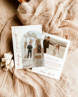 Merry and Married Christmas Card | Minimalist Christmas Photo Card | Newlywed Christmas Card | Wedding Thank You Card | Editable Template