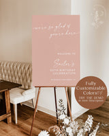 Birthday Party Welcome Sign | Modern Birthday Welcome Sign | Minimalist Birthday Party Welcome | Birthday Celebration | Editable Template M9