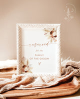 Wedding Reserved Signs | Boho Reserved Cards | Pampas Grass Wedding Reserved Sign | Bohemian Wedding Reserved Sign | A4