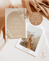 Boho Baby Shower Invitation | Pampas Grass Baby Shower Invite
