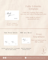 Minimalist Thank You Card | Thank You Card | Bridal Shower Thank You Cards | Modern Minimalist Wedding | Editable Template | M9