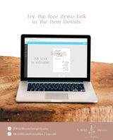 Minimalist Wedding Program | Order of Service | Winter Wedding | Modern Wedding Program | Boho Wedding Program | Editable Template | M9