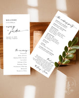 Minimalist Wedding Program | Winter Wedding | Order of Service | Boho Wedding Program | Modern Wedding Program | Editable Template | M9
