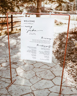 Minimalist Wedding Program Poster | Boho Wedding Program Sign | Modern Wedding Program Sign | Order of Service Poster | Editable Template M9