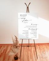 Minimalist Wedding Program Poster | Boho Wedding Program Sign | Modern Wedding Program Sign | Order of Service Poster | Editable Template M9