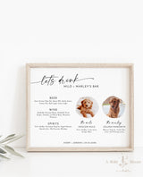 Dog Signature Drink Sign | Pet Signature Cocktail Sign | Minimalist Wedding Bar Sign | Dog Signature Cocktail Sign | Editable Template | M9