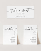 Minimalist Wedding Seating Cards | Wedding Seating Chart | Modern Wedding Seat Cards | Table Seating Chart Cards | Editable Template | M9