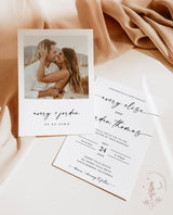 Minimalist Wedding Invitation Template | Editable Modern Wedding Invite | Minimalist Wedding Invite | Photo Wedding Invitation | M9