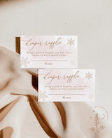 Winter Diaper Raffle Card | Snowflake Diaper Raffle Ticket
