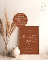 Rehearsal Dinner Welcome Sign | We're So Glad You're Here | Minimalist Welcome Sign | Modern Wedding Welcome Sign | Editable Template | M9