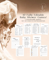 Baby Shower Game Bundle | Minimalist Baby Shower Games | Modern Baby Shower Games | Gender Neutral Baby Shower Game | Boho Baby Shower | M9