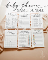 Baby Shower Game Bundle | Minimalist Baby Shower Games | Modern Baby Shower Games | Gender Neutral Baby Shower Game | Boho Baby Shower | M9