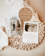 Merry and Married Christmas Card | Minimalist Christmas Photo Card | Newlywed Christmas Card | Wedding Thank You Card | Editable Template