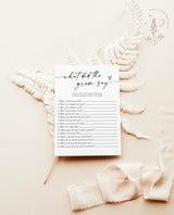 What Did the Groom Say Shower Game | Bridal Trivia Shower Game | Modern Bridal Shower Game | Minimalist Bridal Shower Game | M9