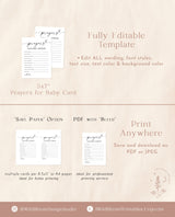 Prayers for Baby Card | Minimalist Baby Shower | Gender Neutral Baby Shower | Well Wishes for Baby | Boho Baby Shower | Baby Keepsake | M9