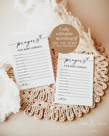 Prayers for Baby Card | Minimalist Baby Shower | Gender Neutral Baby Shower | Well Wishes for Baby | Boho Baby Shower | Baby Keepsake | M9