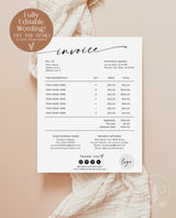 Minimalist Invoice Template | Boho Small Business Invoice | Modern Client Invoice | Editable Template | Services Invoice | Business Invoice